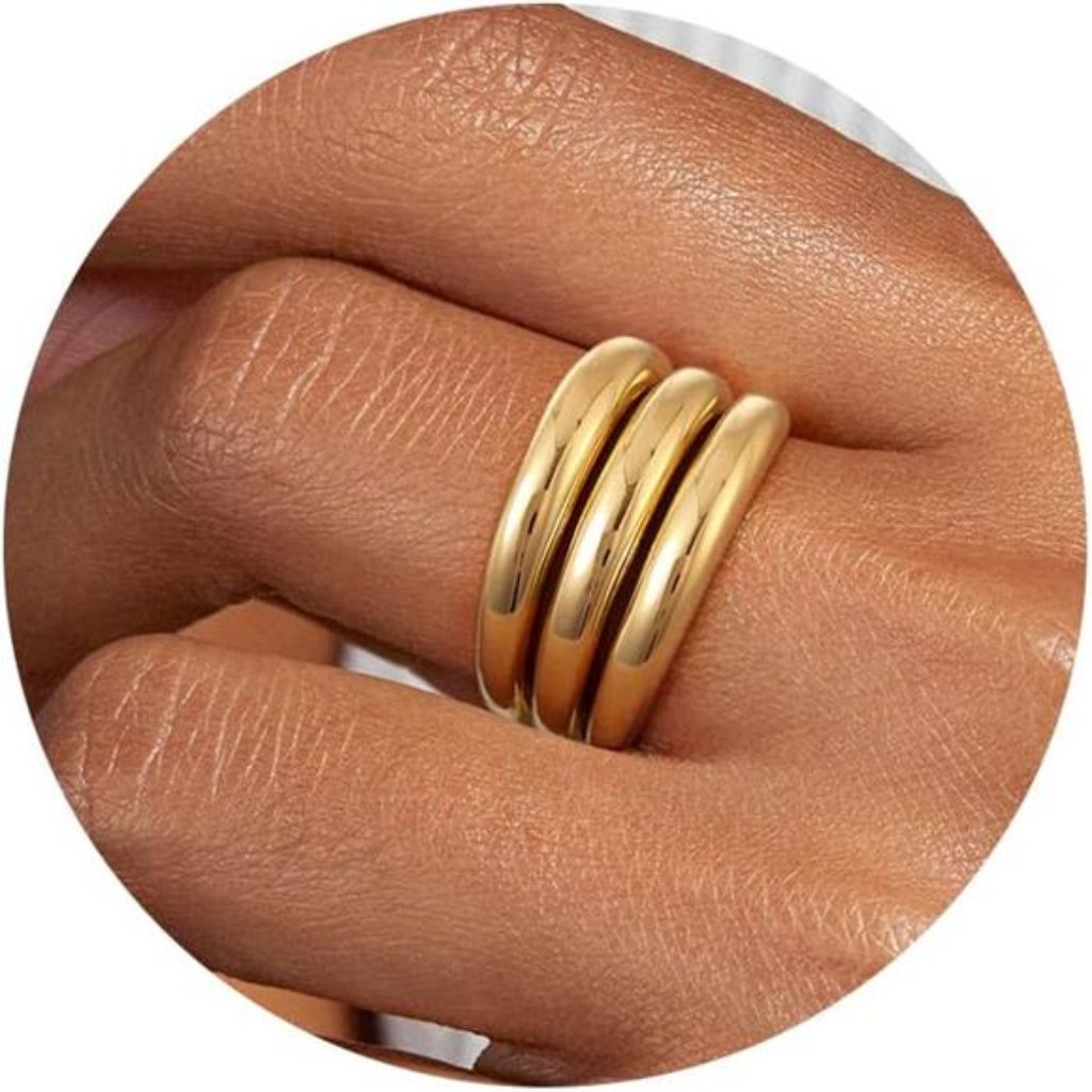 14k Chunky Gold Ring Wide Statement Ring Vintage Stack Gold Rings Non For Women 36$